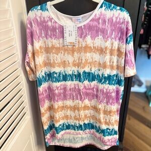 LuLaRoe Vibrant Purple Orange T-Shirt Tunic